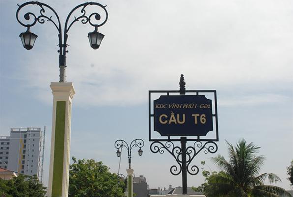 CẦU T6 – MỘT TRONG 4 CHIẾC CẦU NỐI KDC VĨNH PHÚ I (GIAI ĐOẠN 2) VỚI BÊN NGOÀI