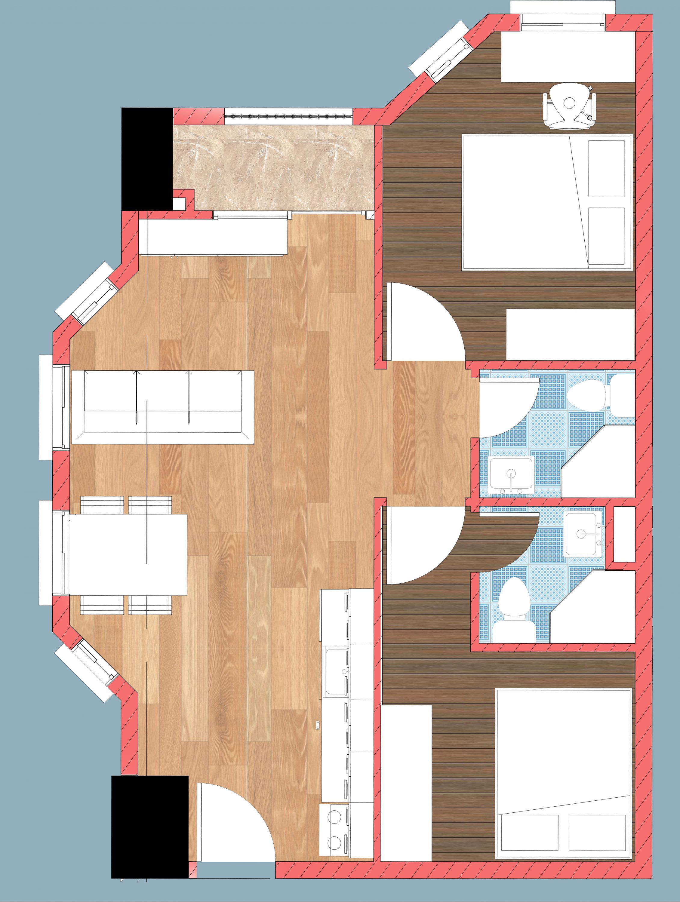 Căn hộ 2 phòng ngủ