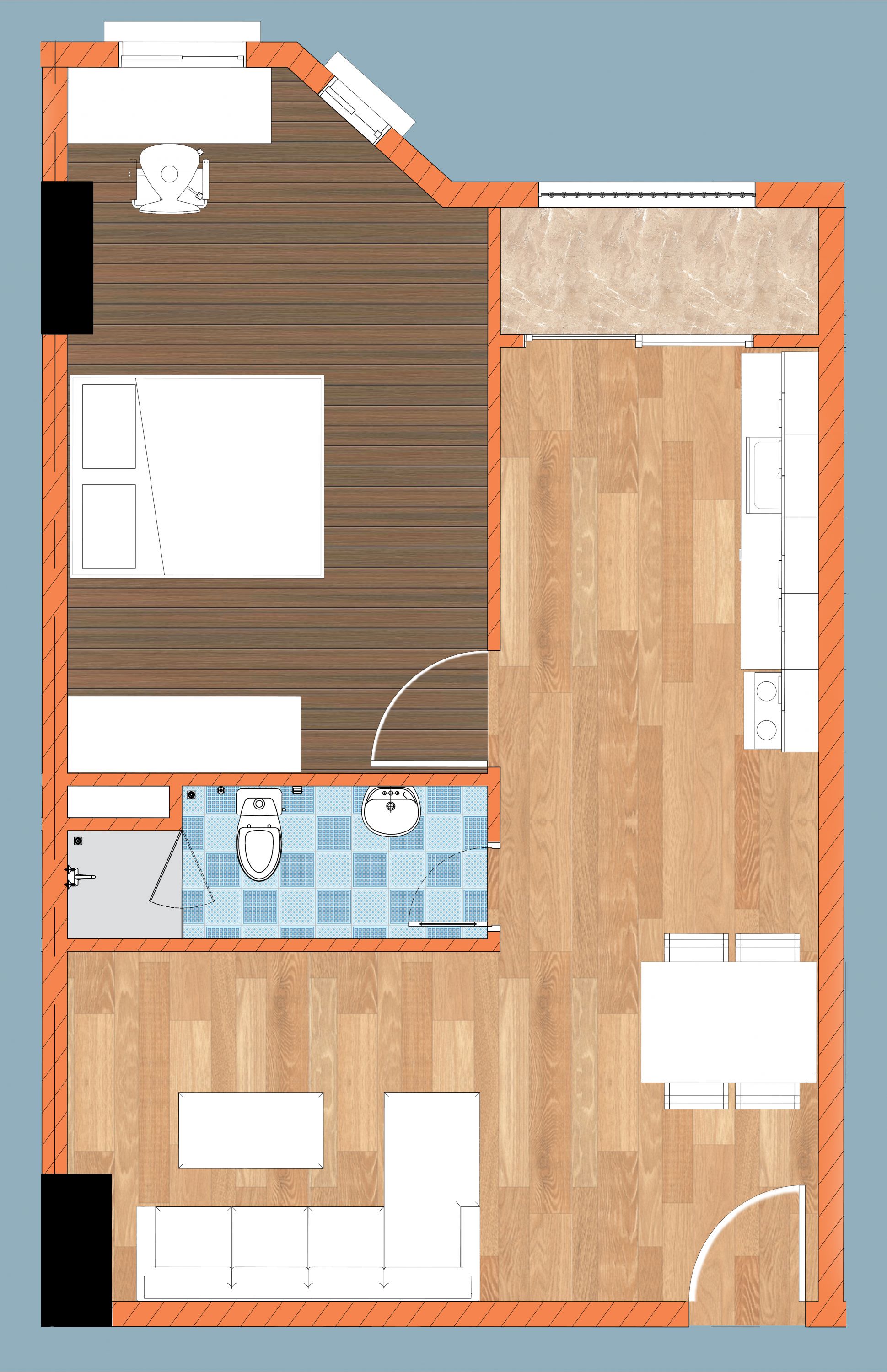 Căn hộ 1 phòng ngủ