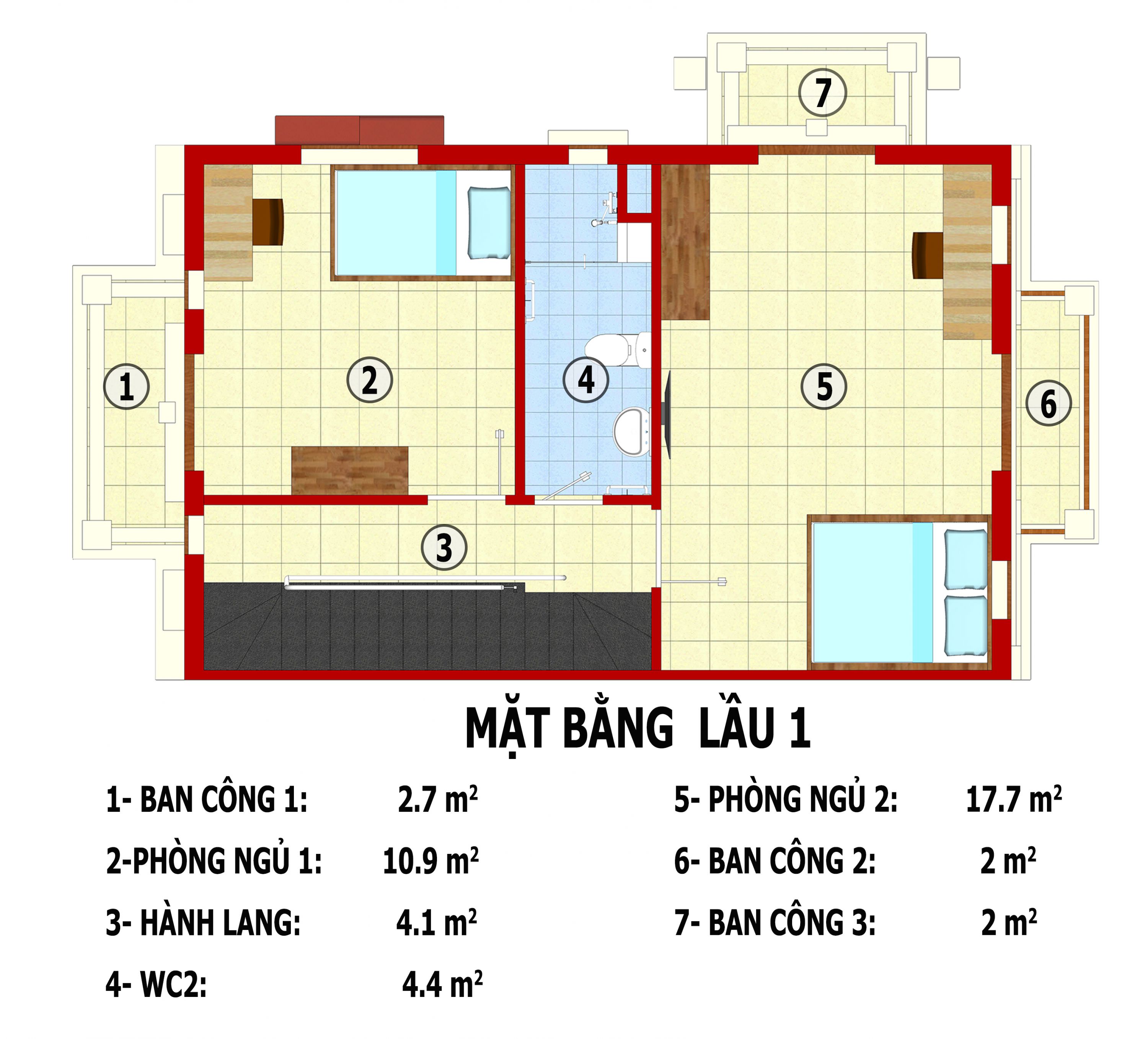 Liên kế 3 tầng căn bìa