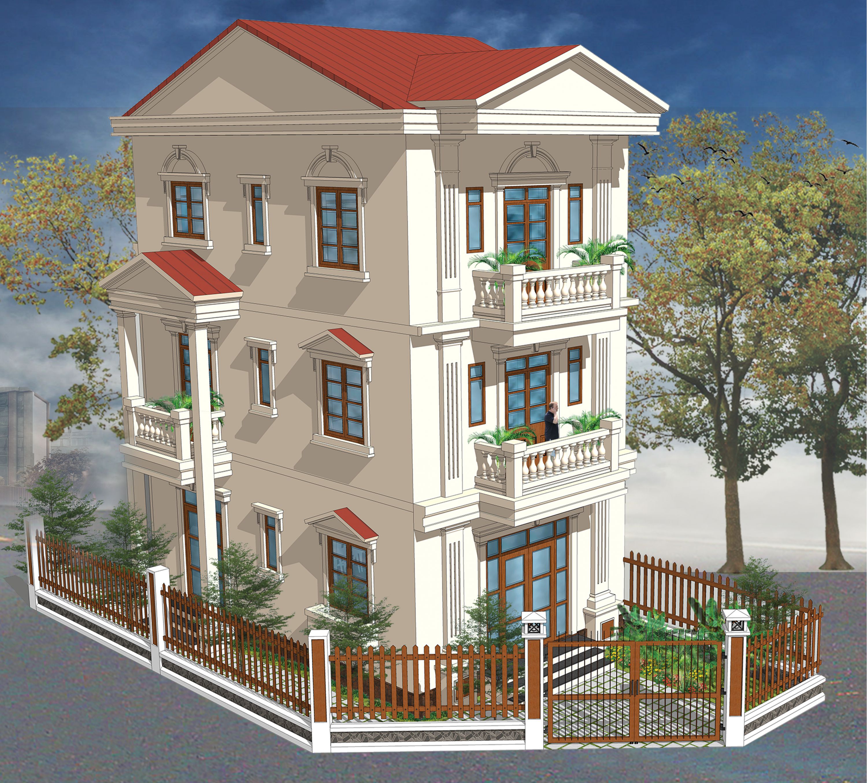 Liên kế 3 tầng căn bìa