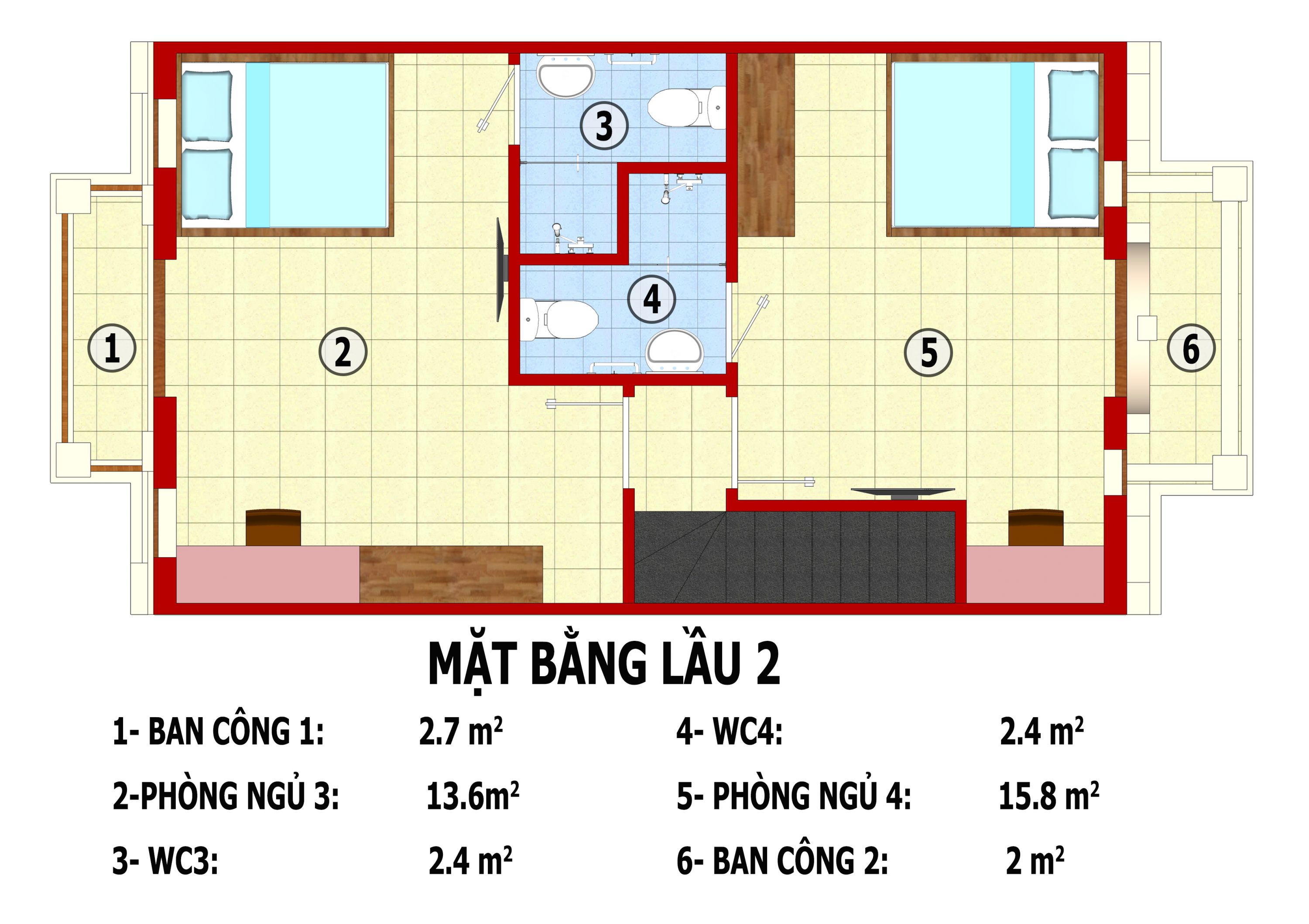 Liên kế 3 tầng căn giữa