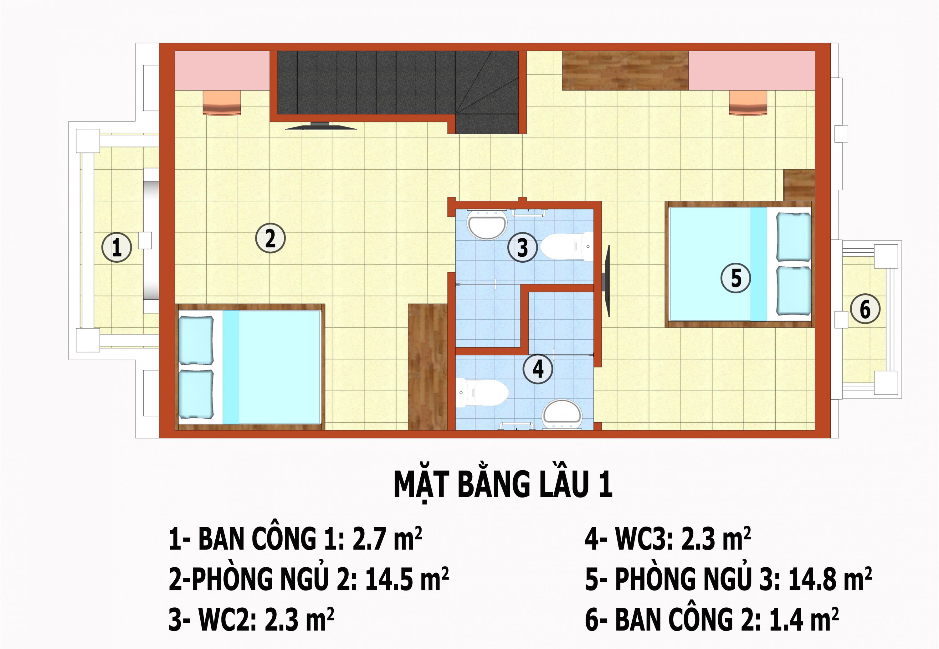 Liên kế 2 tầng căn giữa