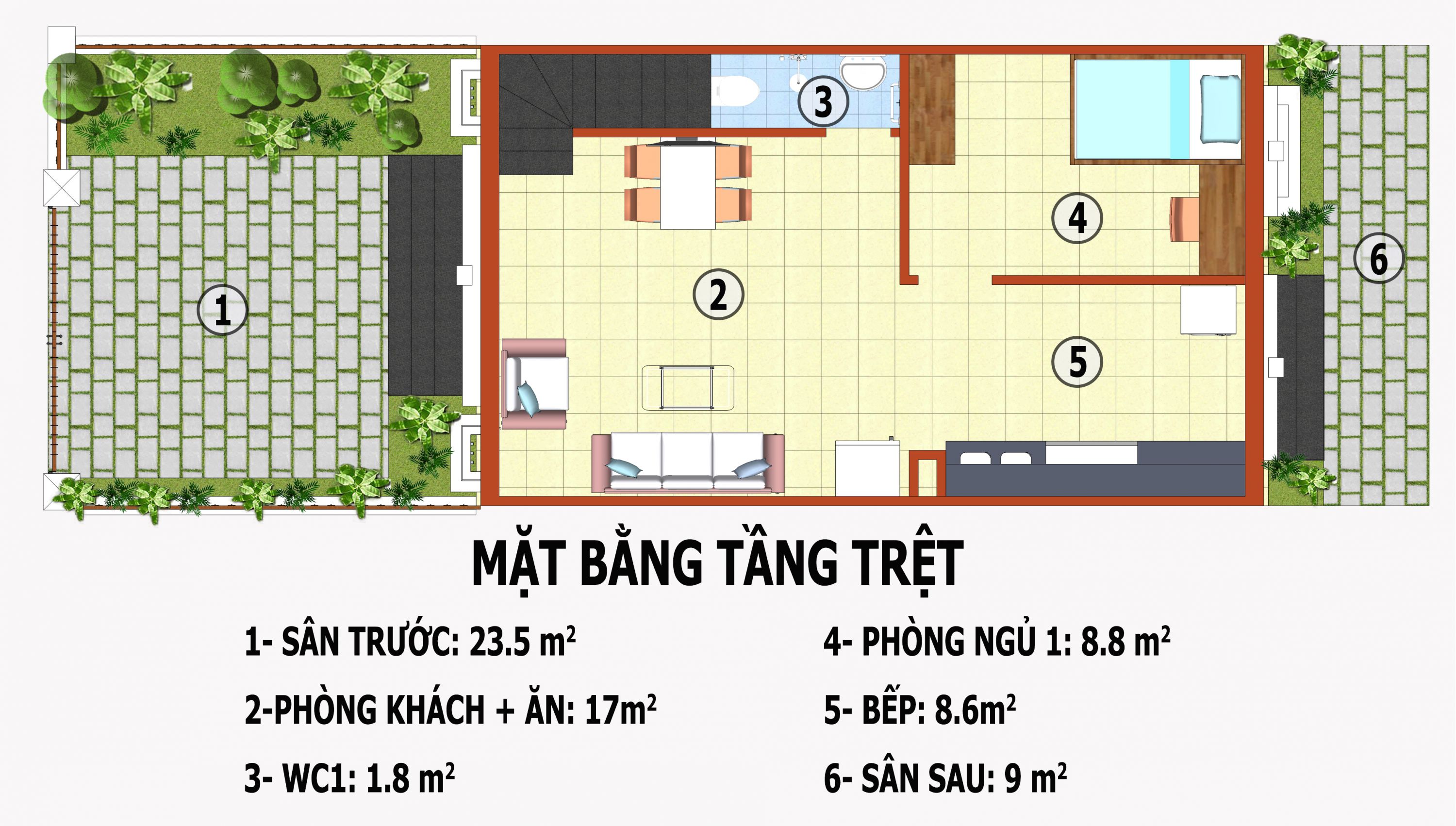 Liên kế 2 tầng căn giữa